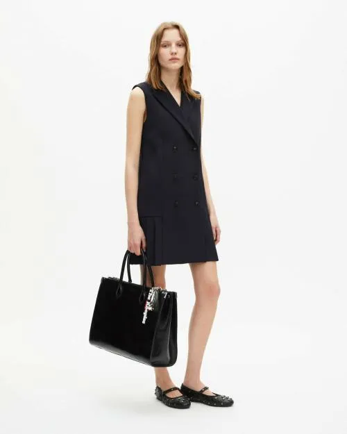 Women Dresses The Kooples Short Navy Blue Tailored Dress Navy