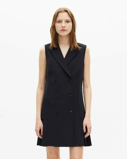 Women Dresses The Kooples Short Navy Blue Tailored Dress Navy