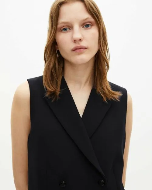 Women Dresses The Kooples Short Navy Blue Tailored Dress Navy