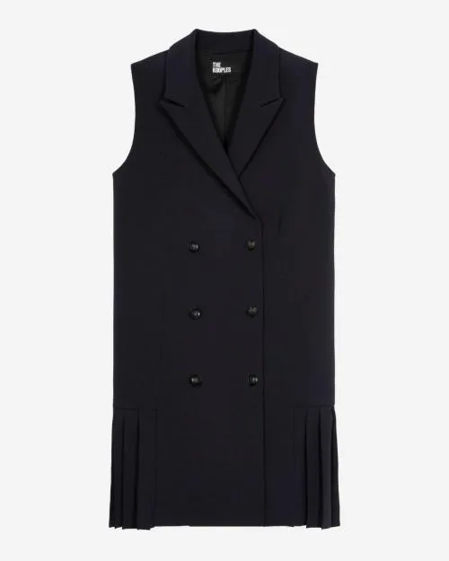 Women Dresses The Kooples Short Navy Blue Tailored Dress Navy
