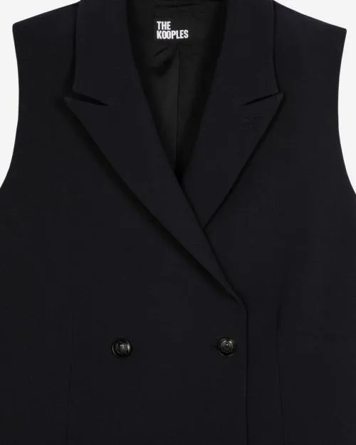 Women Dresses The Kooples Short Navy Blue Tailored Dress Navy