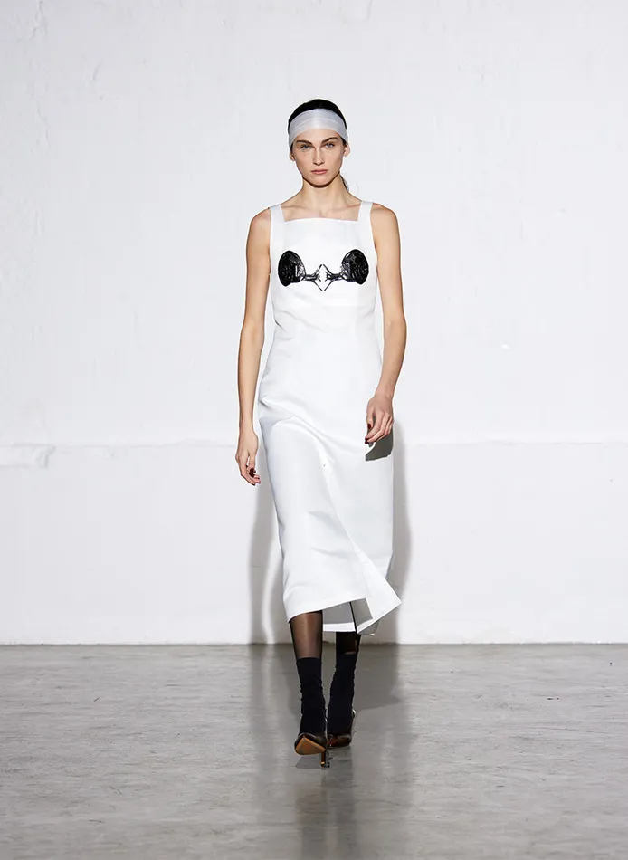 Women Dresses Tibi Gary Embossed Dress Whiteblack Multi