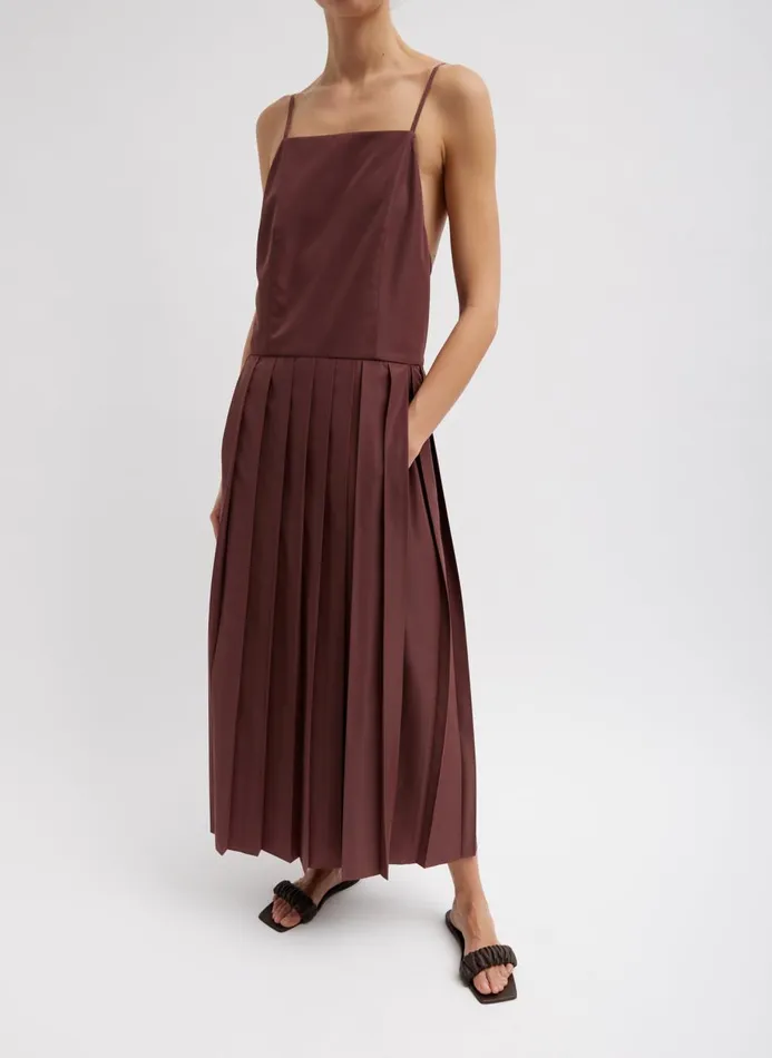 Women Dresses Tibi Italian Sporty Nylon Overall Dress Cinnamon