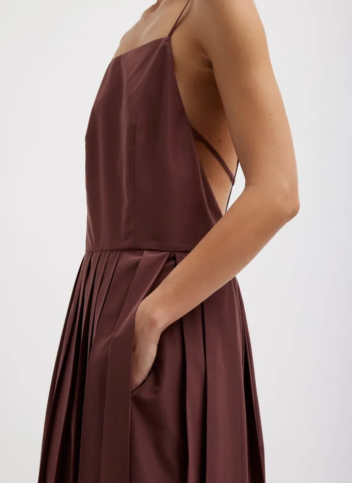 Women Dresses Tibi Italian Sporty Nylon Overall Dress Cinnamon