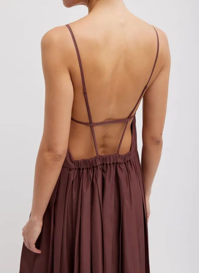 Women Dresses Tibi Italian Sporty Nylon Overall Dress Cinnamon
