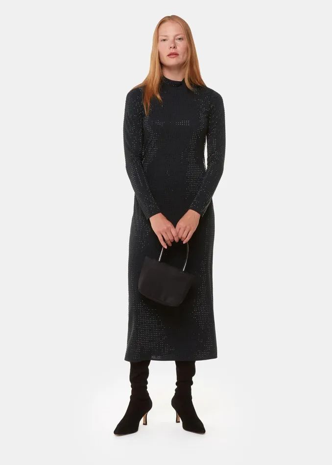 Women Dresses Whistles Black Hot Fix Jersey Midi Dress