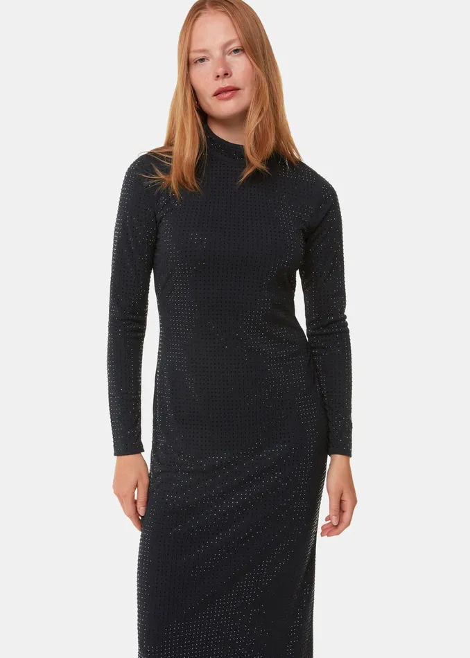 Women Dresses Whistles Black Hot Fix Jersey Midi Dress