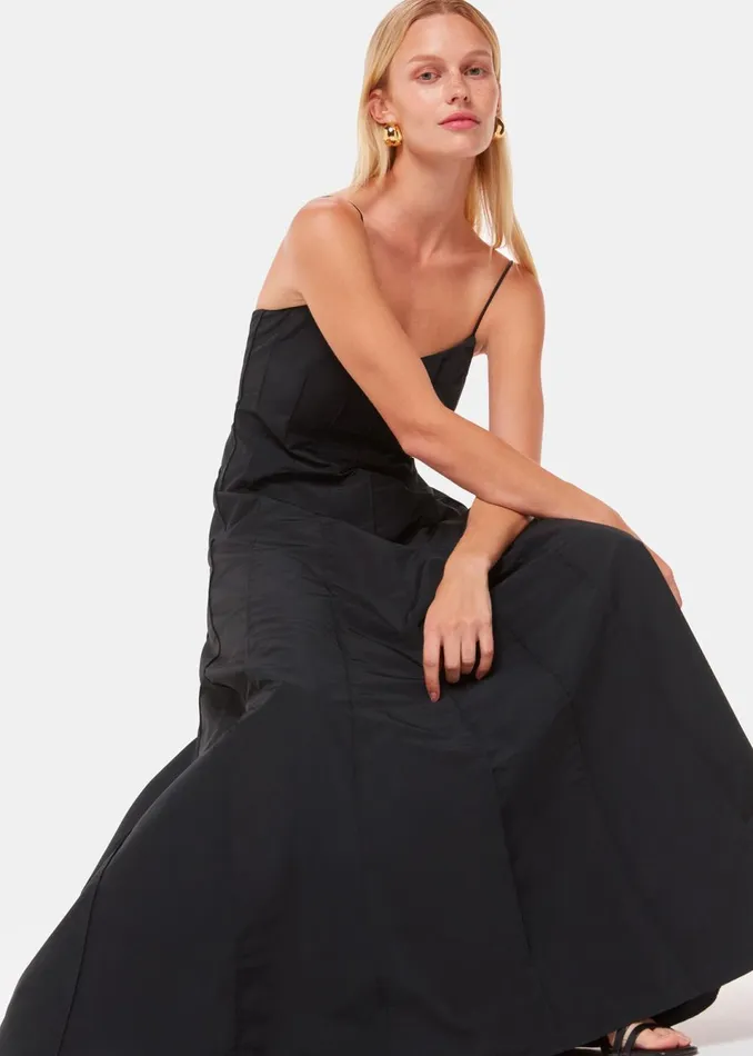 Women Dresses Whistles Black Laverne Taffeta Maxi Dress