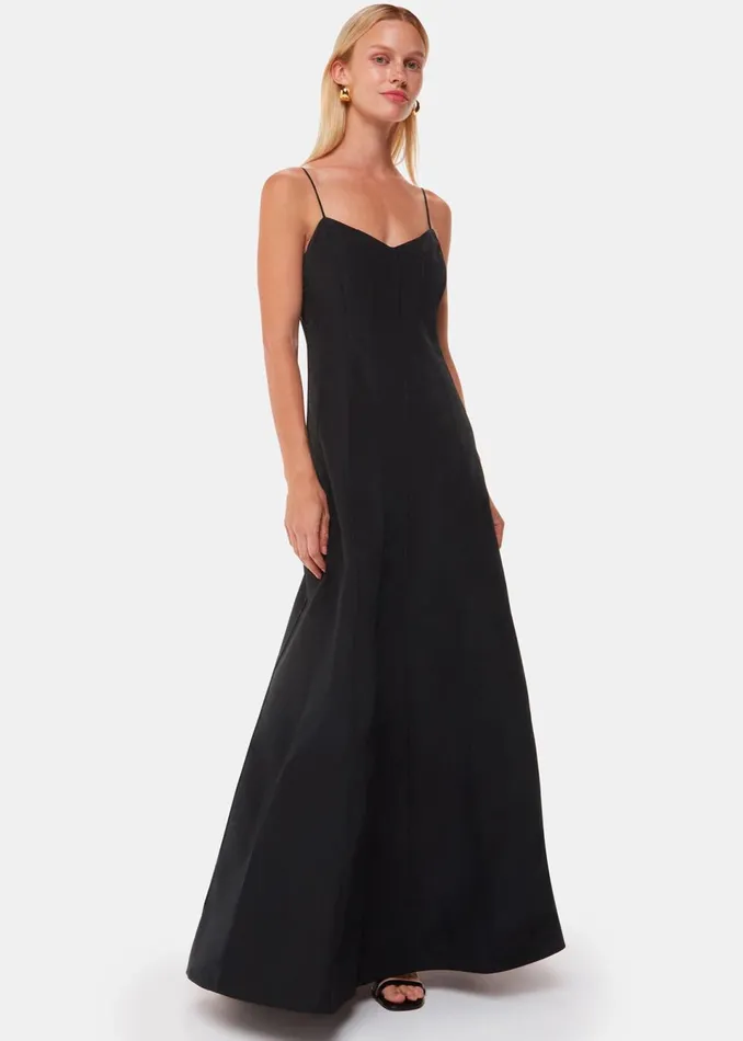 Women Dresses Whistles Black Laverne Taffeta Maxi Dress
