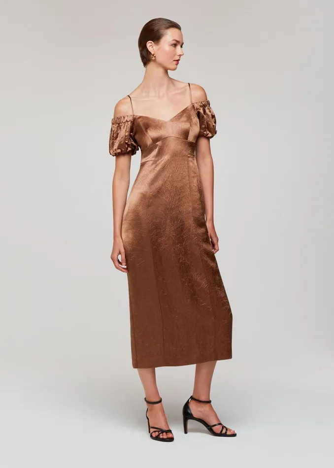 Women Dresses Whistles Bronze Faye Bardot Dress