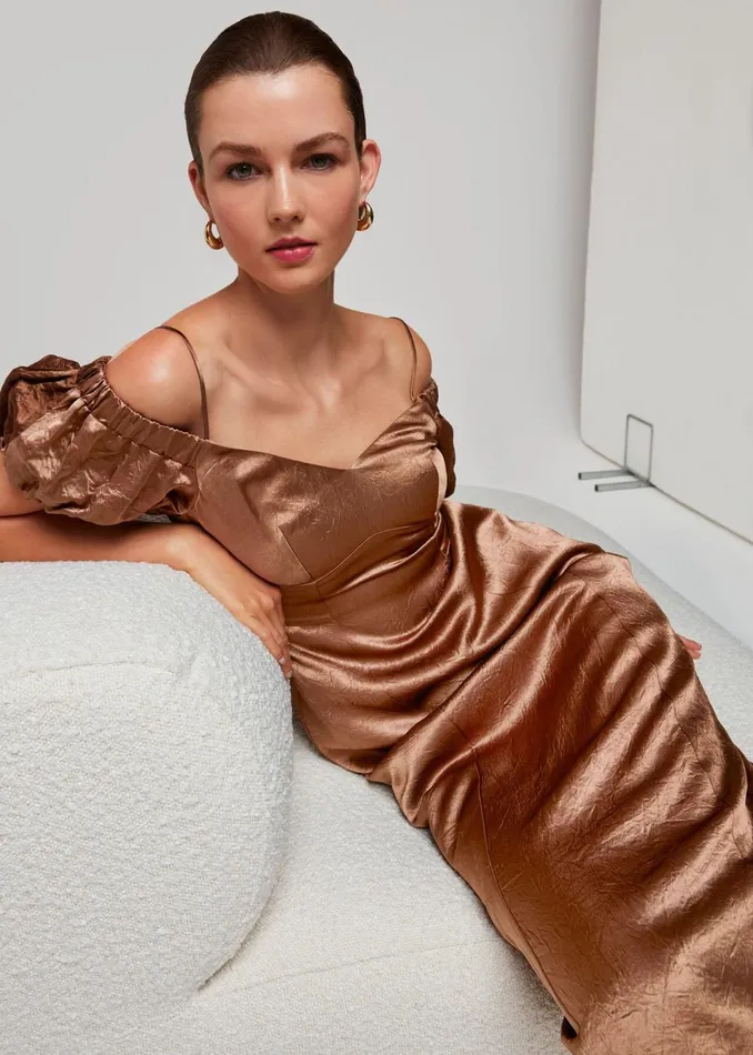 Women Dresses Whistles Bronze Faye Bardot Dress