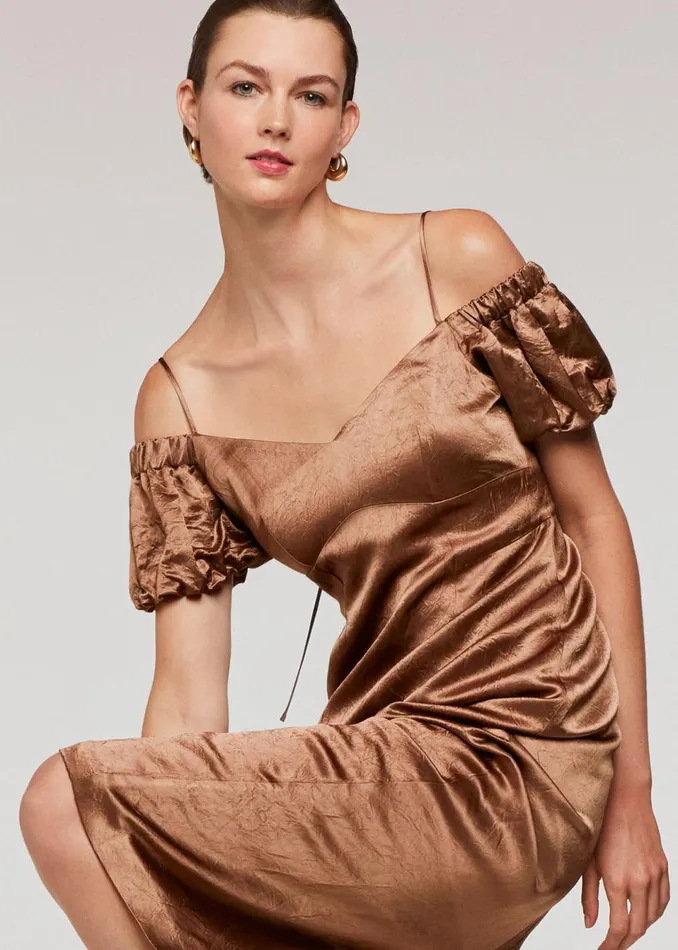 Women Dresses Whistles Bronze Faye Bardot Dress