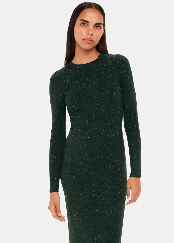 Women Dresses Whistles Dark Green Annie Sparkle Knit Dress