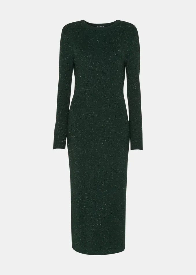 Women Dresses Whistles Dark Green Annie Sparkle Knit Dress