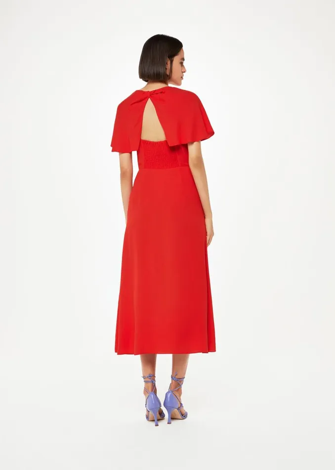 Women Dresses Whistles Red Annabelle Cape Sleeve Dress