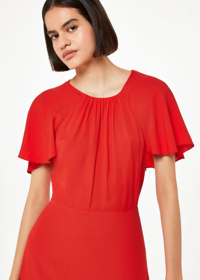 Women Dresses Whistles Red Annabelle Cape Sleeve Dress