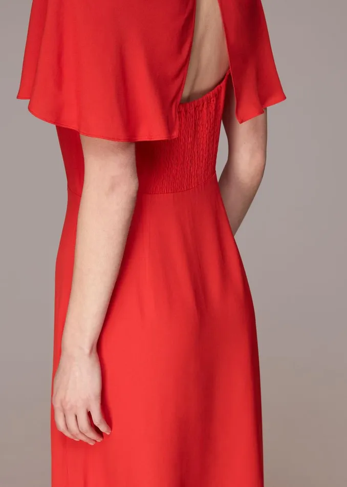 Women Dresses Whistles Red Annabelle Cape Sleeve Dress
