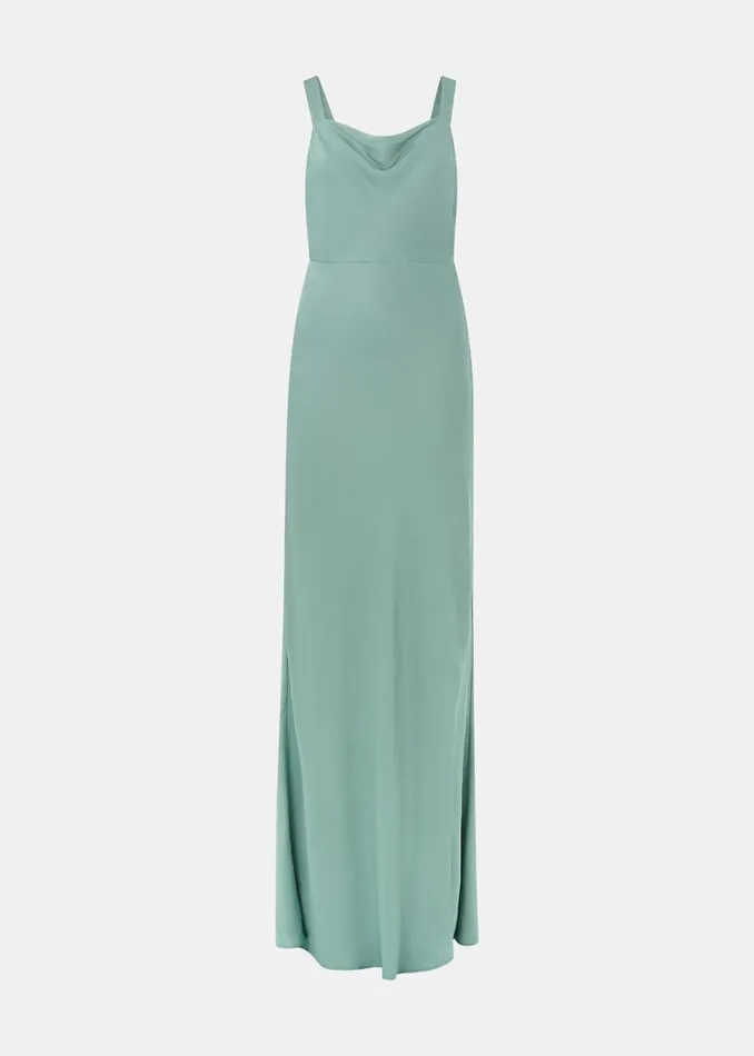 Women Dresses Whistles Sage Green Thea Cowl Satin Maxi Dress