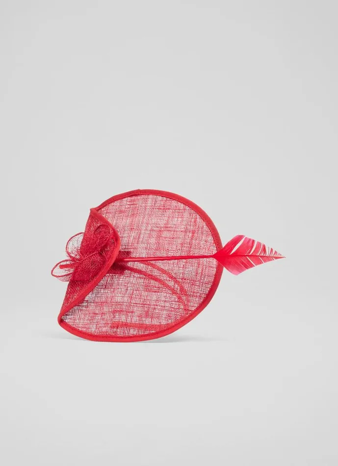 Women Eileen Red Mesh And Feather Fascinator LKBennett Hats and Fascinators Women Eileen Red Mesh And Feather Fascinator LKBennett Hats and Fascinators