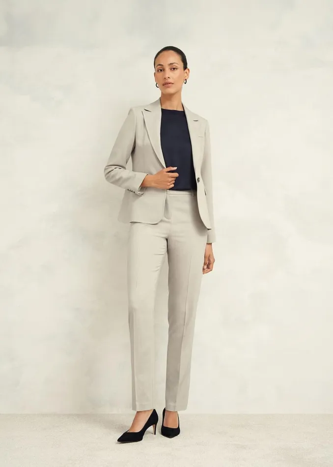 Women Ellen Straight Trousers Buff Grey Hobbs Trousers