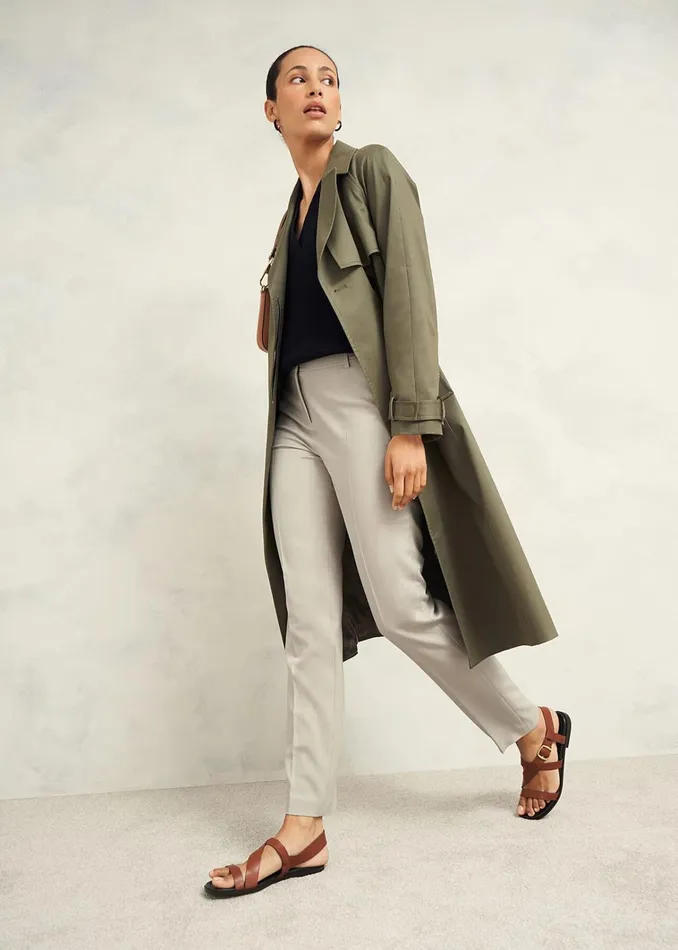 Women Ellen Straight Trousers Buff Grey Hobbs Trousers