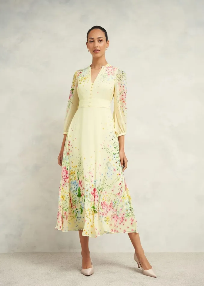 Women Emma Silk Dress Yellow Multi Hobbs Dresses and Jumpsuits