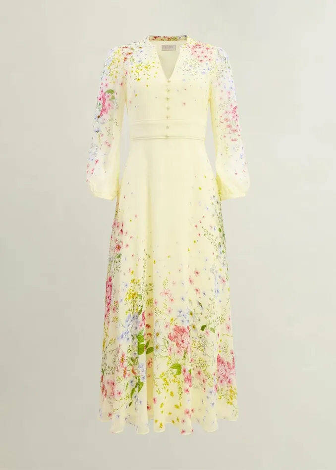 Women Emma Silk Dress Yellow Multi Hobbs Dresses and Jumpsuits