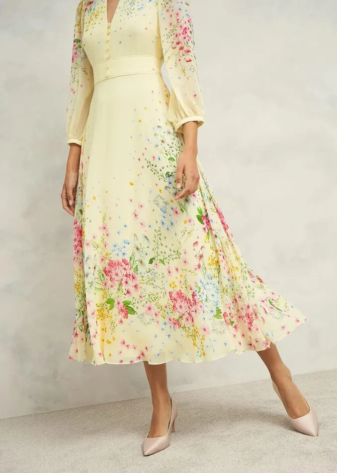 Women Emma Silk Dress Yellow Multi Hobbs Dresses and Jumpsuits