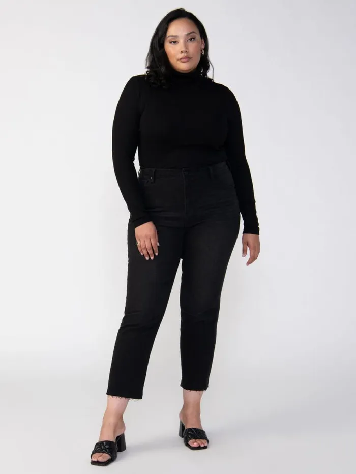 Women Essential Turtleneck Top Black Inclusive Collection Sanctuary Clothing Tees and Tops