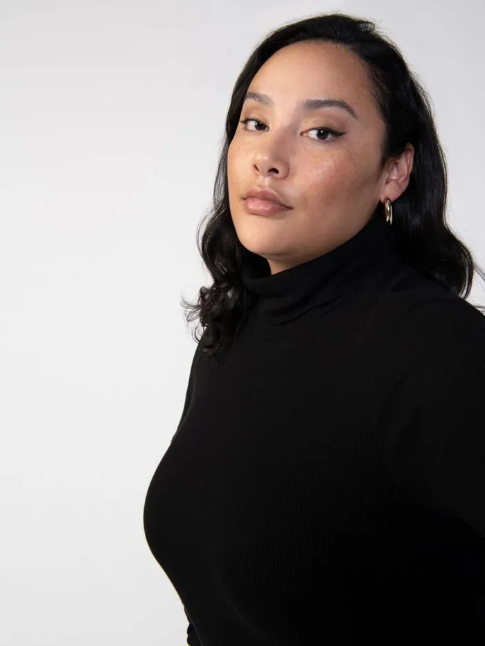 Women Essential Turtleneck Top Black Inclusive Collection Sanctuary Clothing Tees and Tops