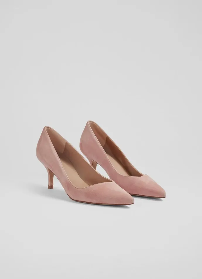 Women Farah Pink Suede Asymmetric Kitten Heel Courts Clay LKBennett Court Shoes Women Farah Pink Suede Asymmetric Kitten Heel Courts Clay LKBennett Court Shoes