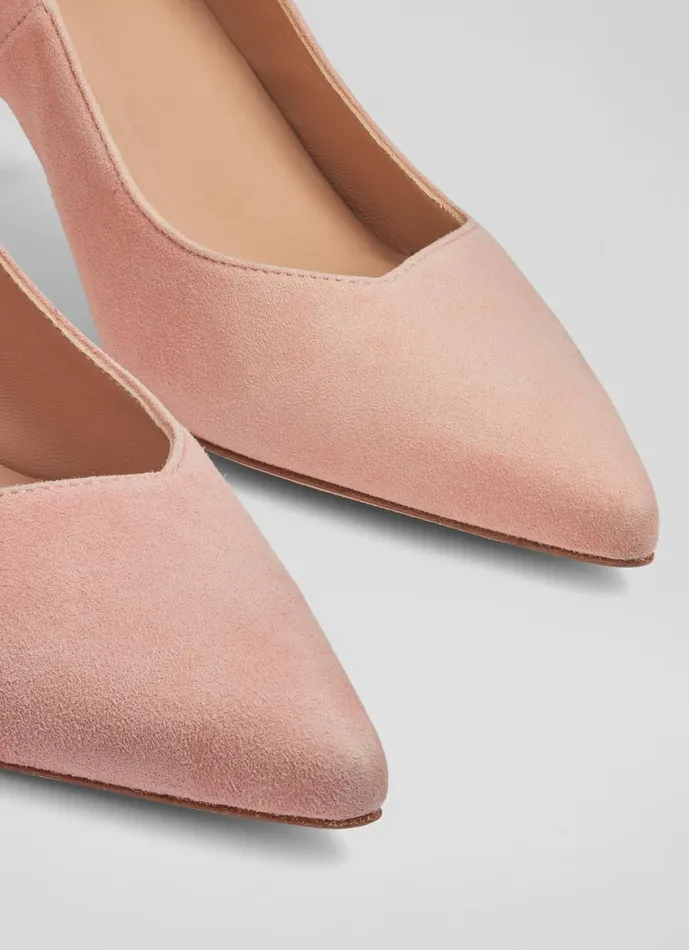 Women Farah Pink Suede Asymmetric Kitten Heel Courts Clay LKBennett Court Shoes Women Farah Pink Suede Asymmetric Kitten Heel Courts Clay LKBennett Court Shoes