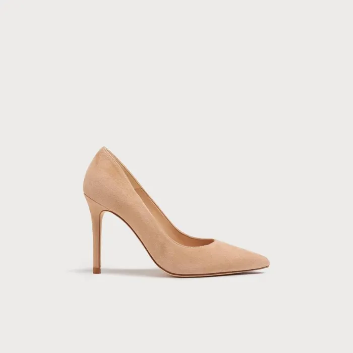 Women Fern Beige Suede Pointed Toe Courts Beige LKBennett Court Shoes