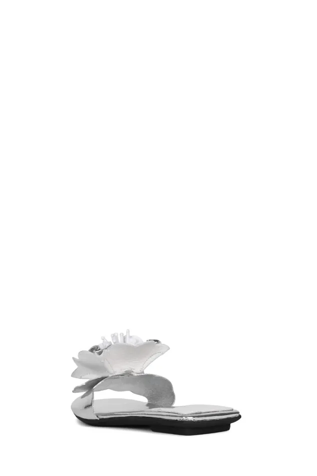 Women Flat Jeffrey Campbell BLOOMSDAY Silver White Combo