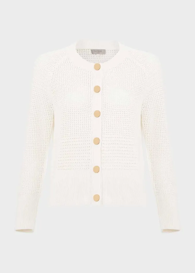 Women Florentina Cotton Cardigan Ivory Hobbs Jumpers and Cardigans