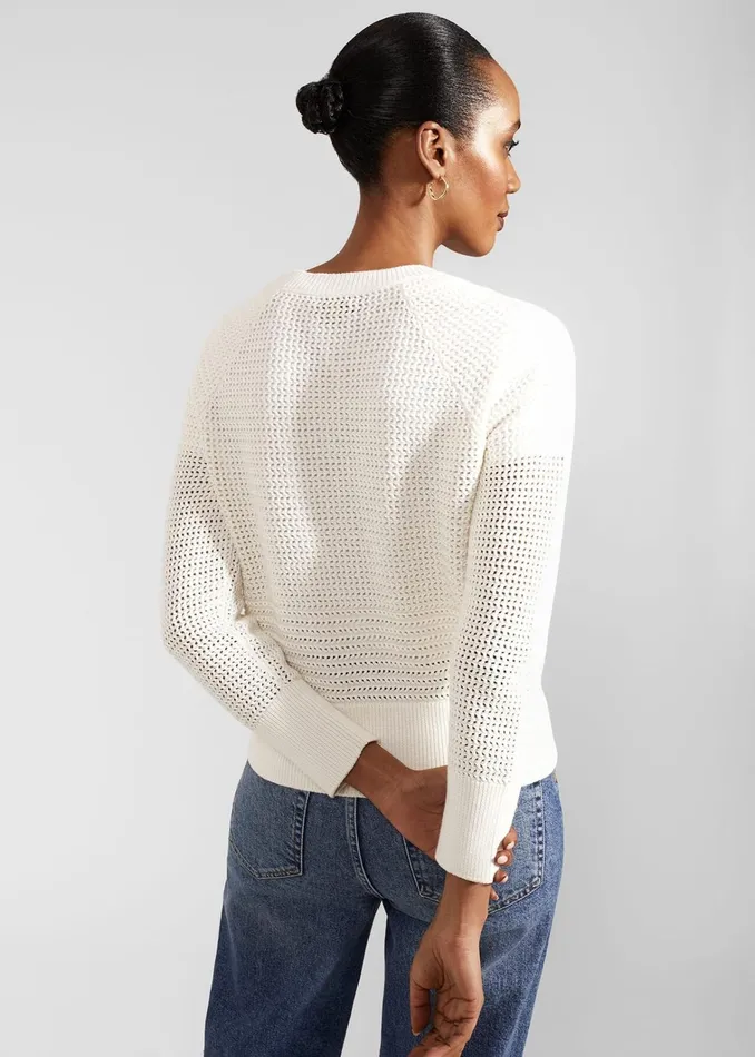 Women Florentina Cotton Cardigan Ivory Hobbs Jumpers and Cardigans