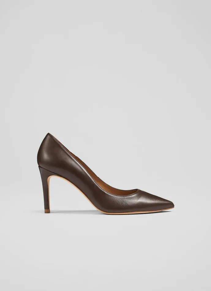 Women Floret Nude 5 Leather Pointed Courts Brown LKBennett Court Shoes