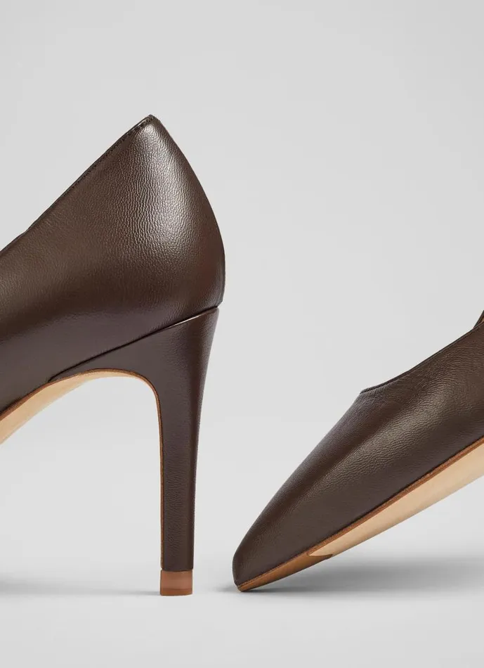 Women Floret Nude 5 Leather Pointed Courts Brown LKBennett Court Shoes Women Floret Nude 5 Leather Pointed Courts Brown LKBennett Court Shoes