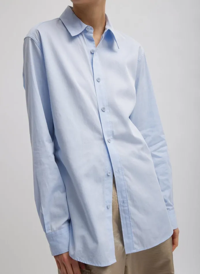 Women Fundamentals Tibi Charlie Men039s Slim Shirt Blue