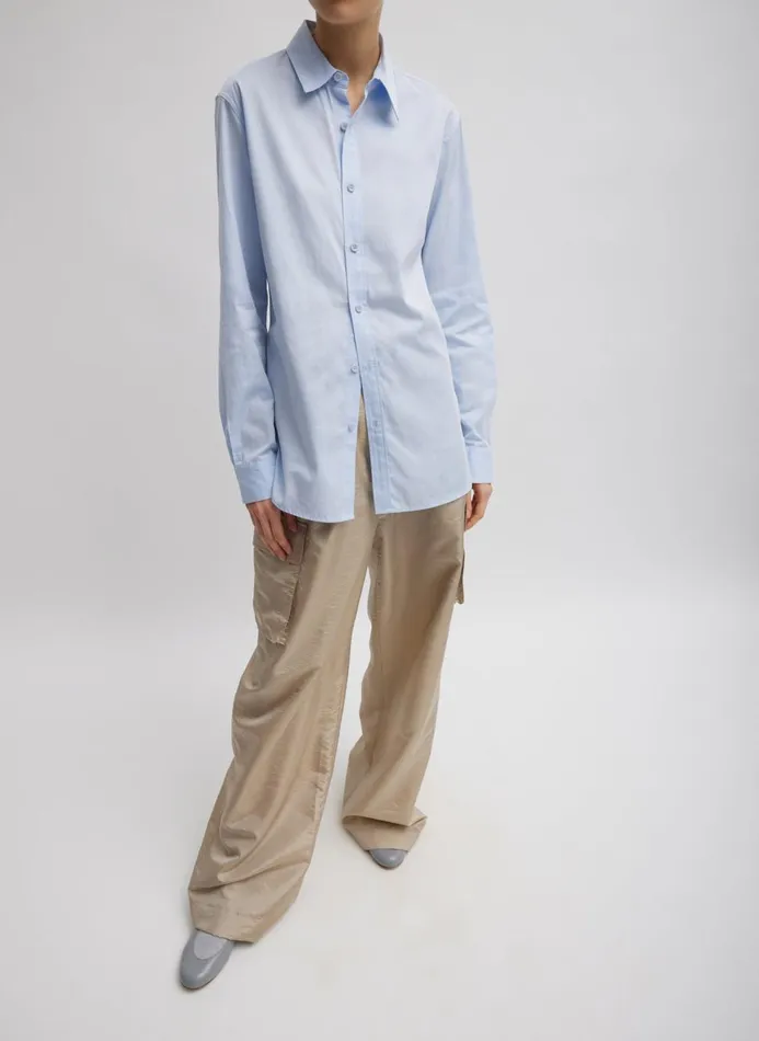 Women Fundamentals Tibi Charlie Men039s Slim Shirt Blue