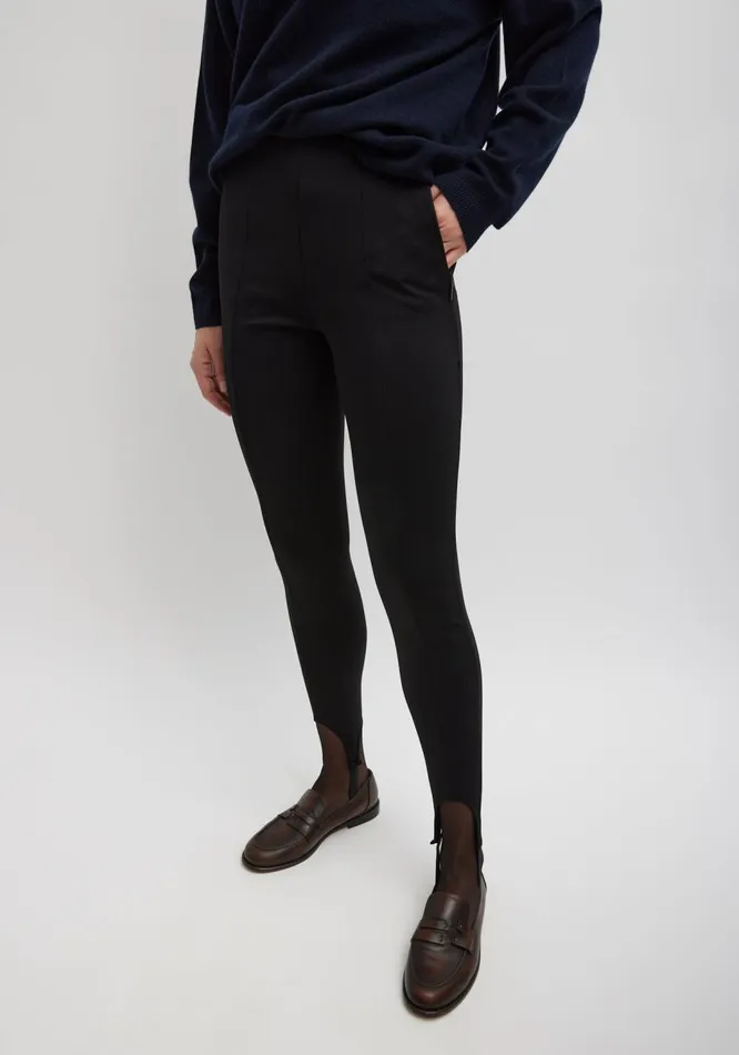 Women Fundamentals Tibi Compact Ultra Stretch Knit Stirrup Legging Black