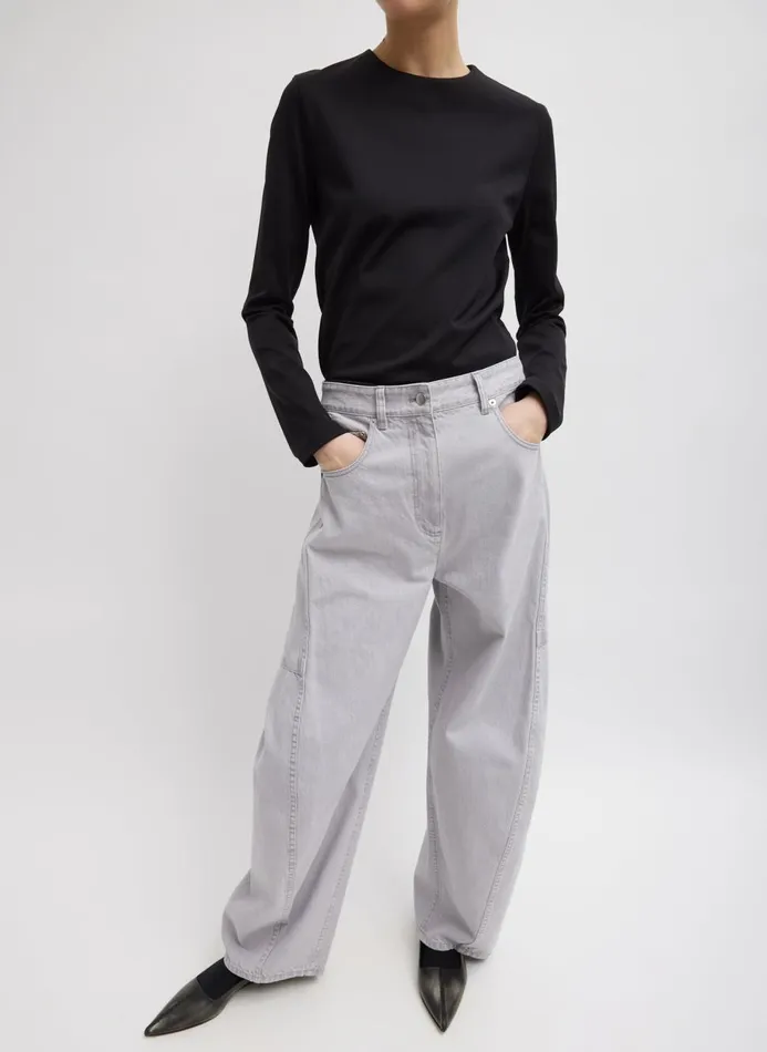 Women Fundamentals Tibi Grey Denim Sid Jean Grey