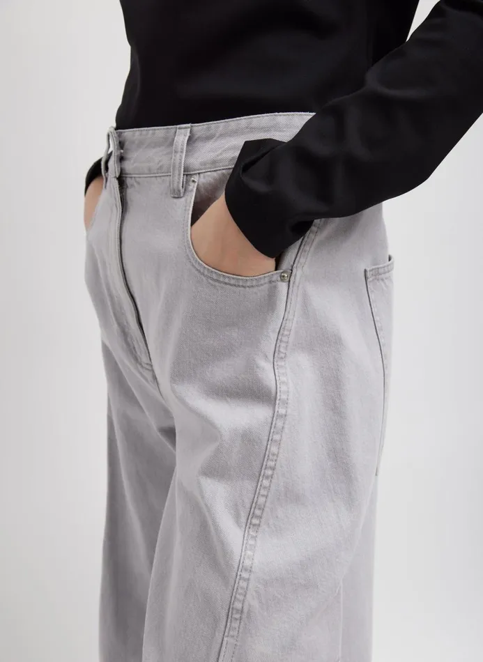Women Fundamentals Tibi Grey Denim Sid Jean Grey
