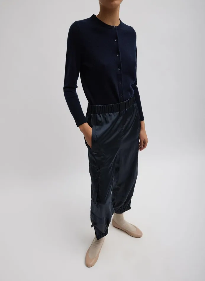 Women Fundamentals Tibi Shiny Nylon Pull On Wilt Jogger Navy