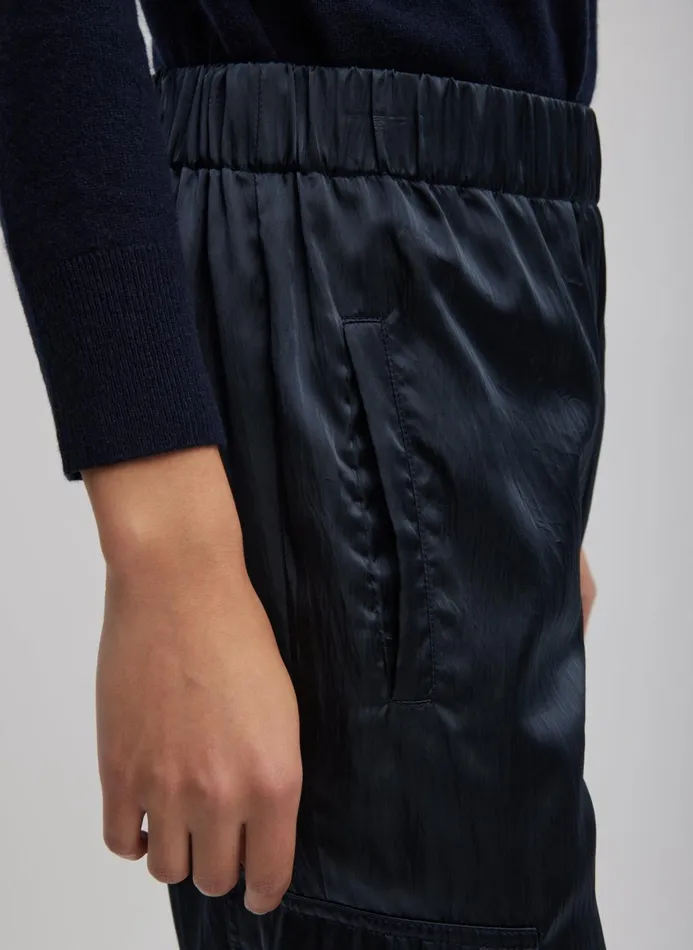 Women Fundamentals Tibi Shiny Nylon Pull On Wilt Jogger Navy