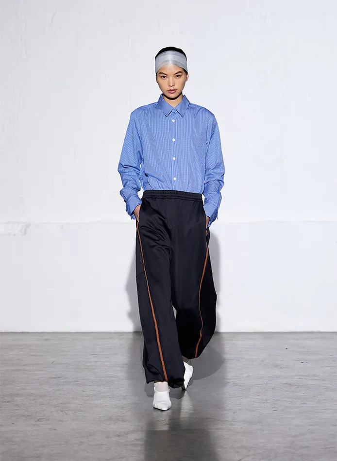 Women Fundamentals Tibi Striped Shirting Charlie Men039s Slim Shirt Blue Multi