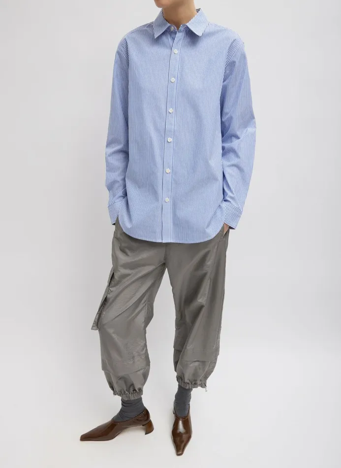 Women Fundamentals Tibi Striped Shirting Charlie Men039s Slim Shirt Blue Multi