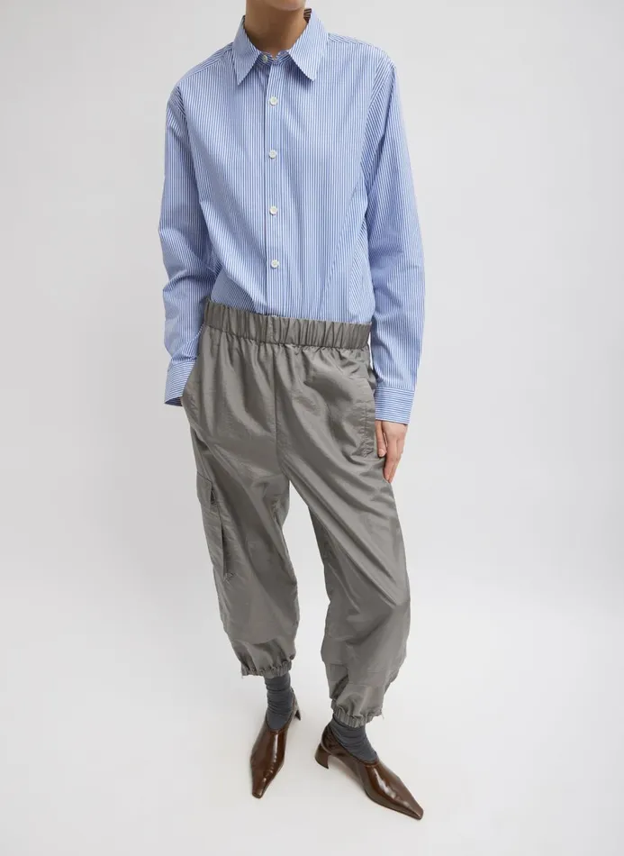 Women Fundamentals Tibi Striped Shirting Charlie Men039s Slim Shirt Blue Multi