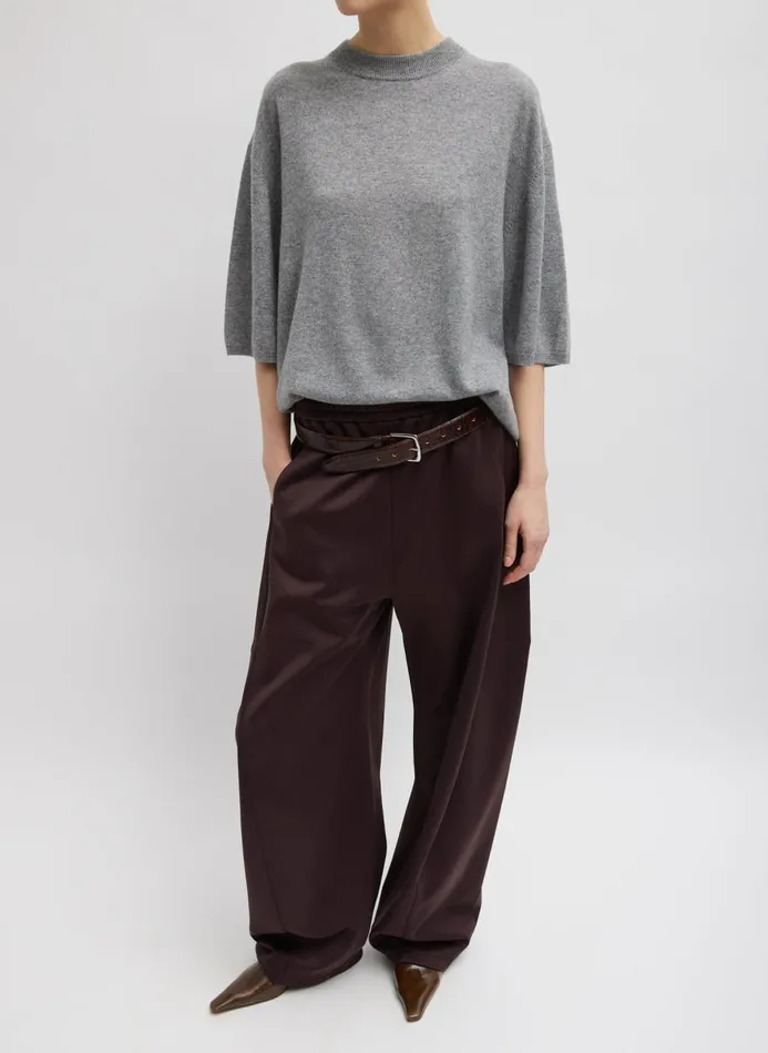 Women Fundamentals Tibi Washable Cashmere Oversized Easy TShirt Heather Grey