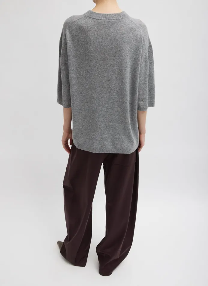 Women Fundamentals Tibi Washable Cashmere Oversized Easy TShirt Heather Grey